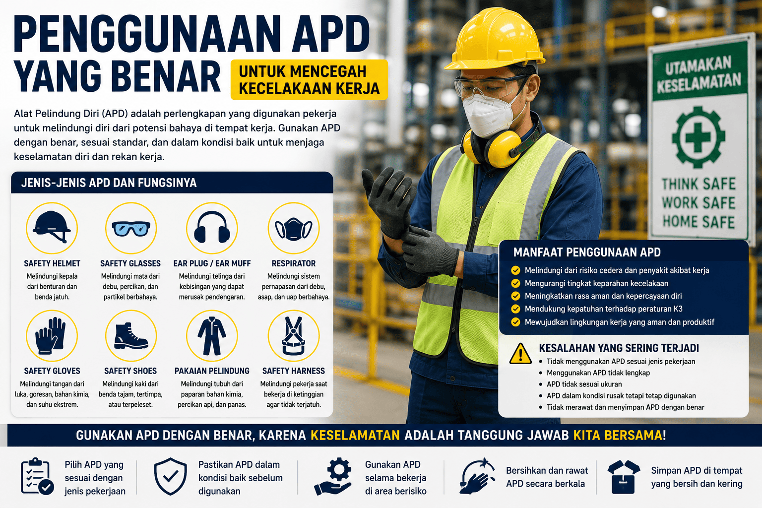 Penggunaan APD yang Benar untuk Mencegah Kecelakaan Kerja